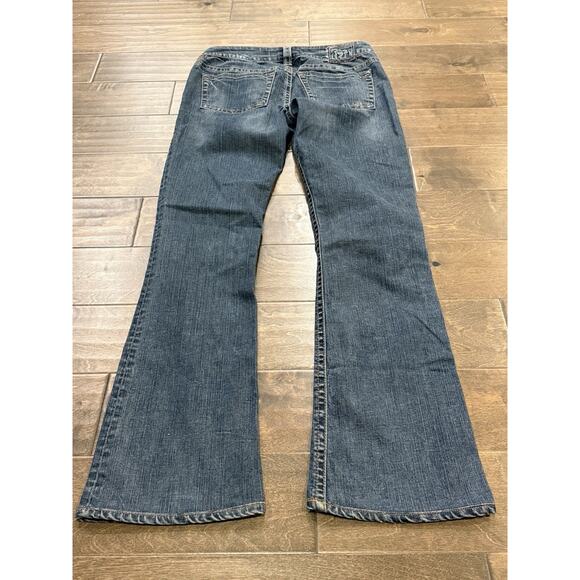 1921 Western Glove Work Womens Denim Distressed Wide Bottom Jean Cowgirl 30/34 - Picture 3 of 10